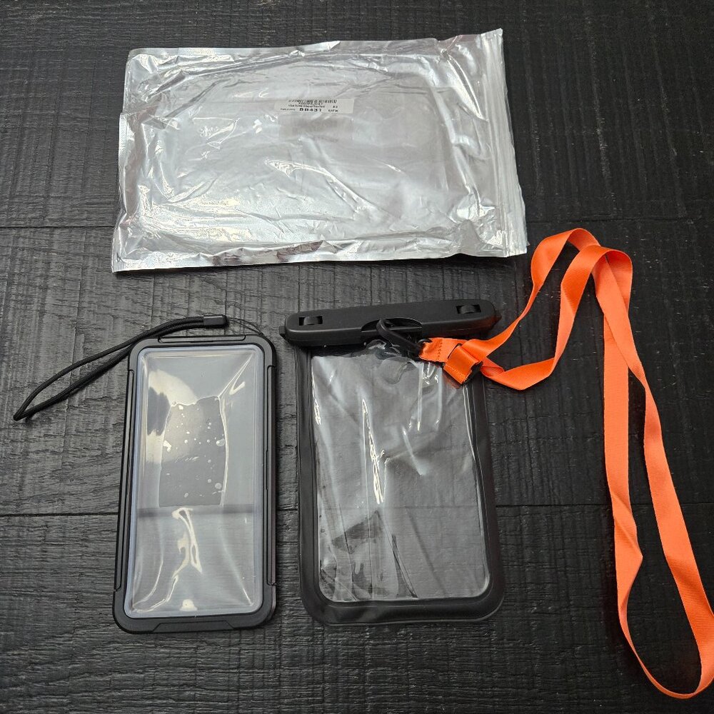 Waterproof plastic phone case, with wallet/jewelry case.